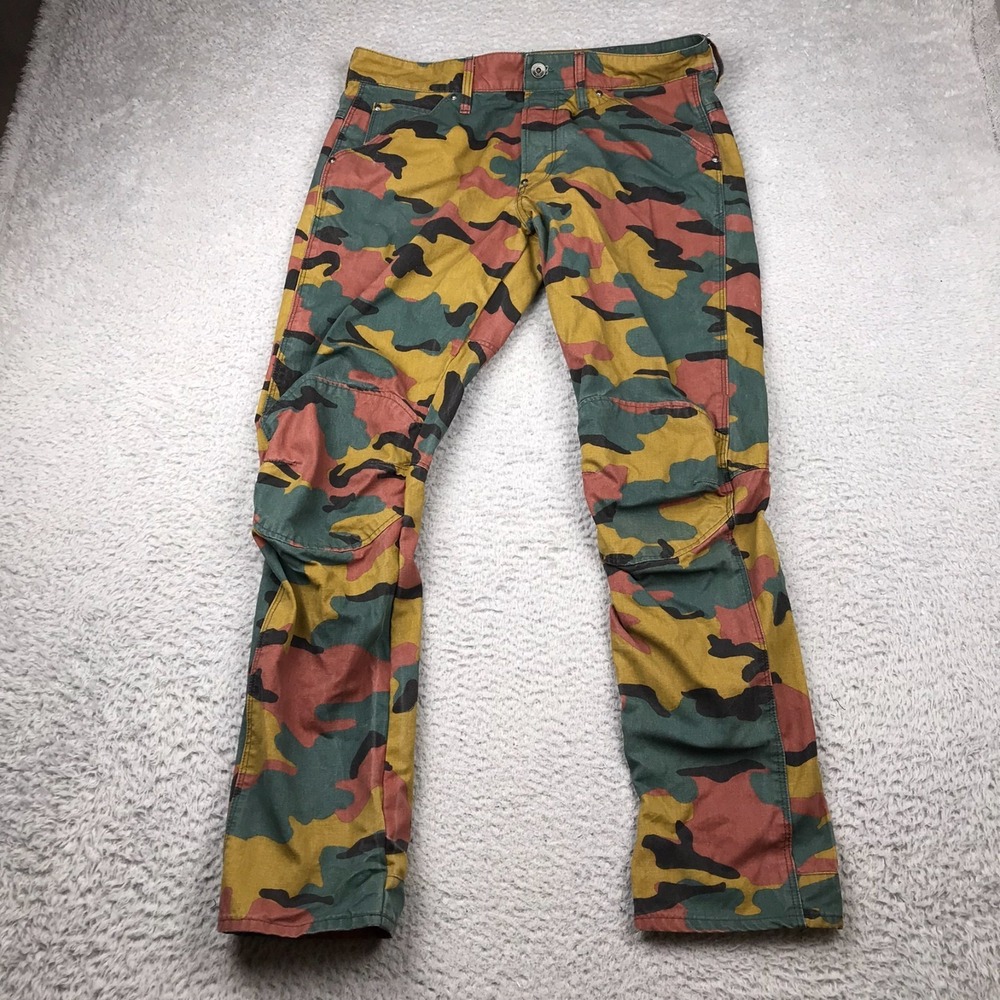 G Star Raw 5622 Elwood X25 3D Tapered Jeans Mens 33 (34x31) Puzzle Camo Pharrell